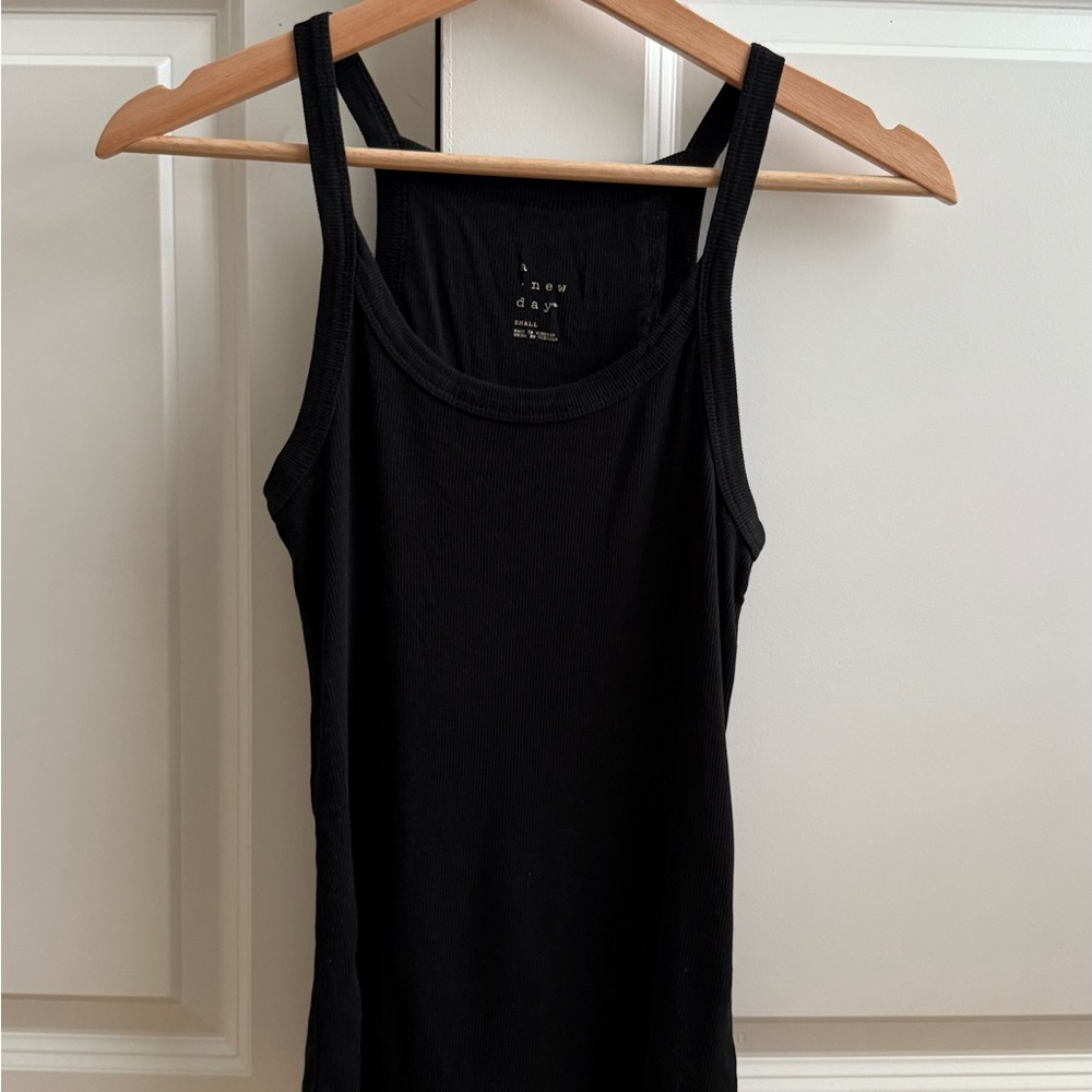 A New Day Black Fitted Sleeveless Tank Top